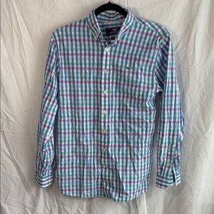 Vineyard Vines Boys Whale Shirt Pastel Plaid Button-down - XL(18)